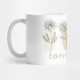 Compatible hand drawn flowers, inspirational meanings Mug